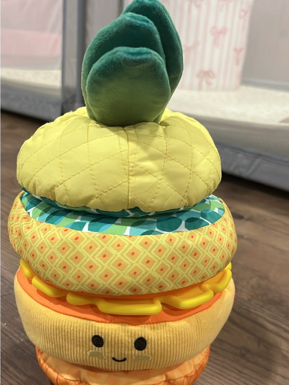 Melissa & Doug Plush Stacking Pineapple Toy in Yellow & Green